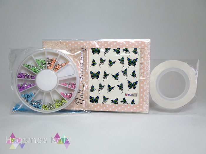 Sorteo tachuelas, water decals, nail tape. Cumpleblog. Hagamos Nails