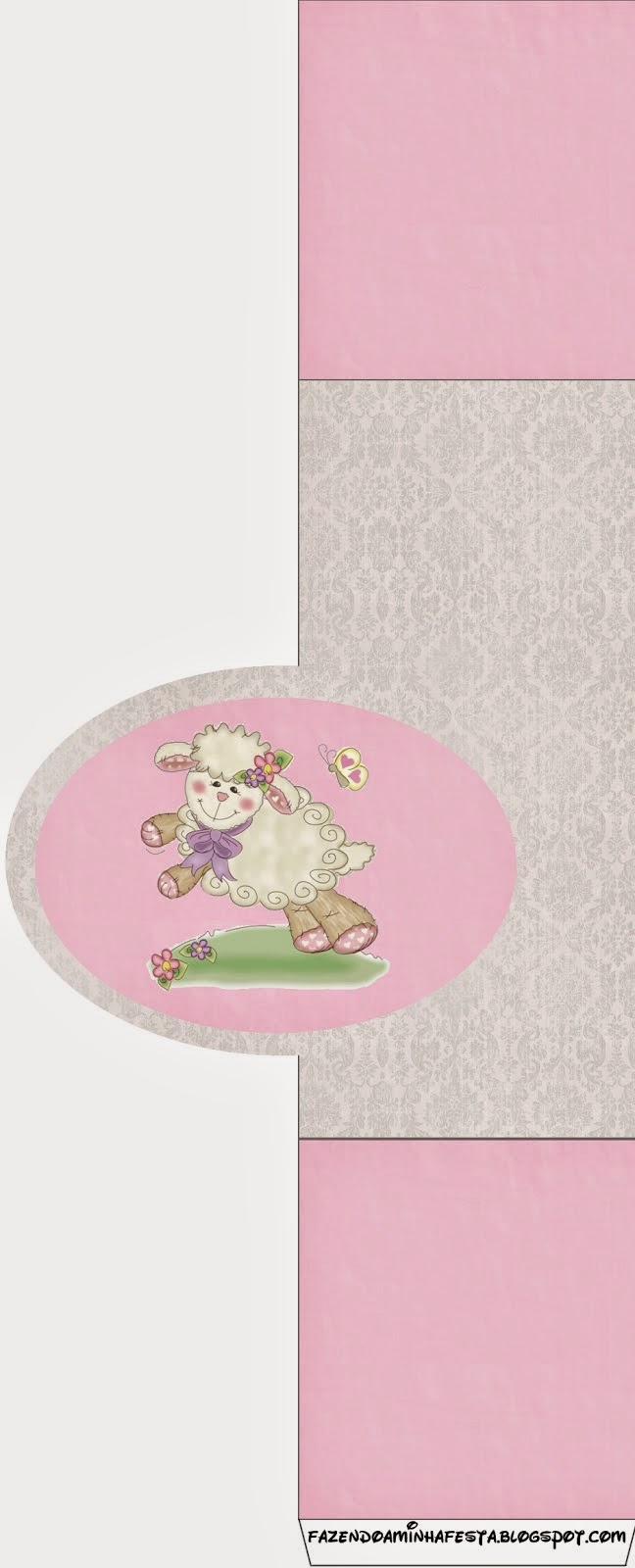 Little Sheep in Pink Free Printable Labels.