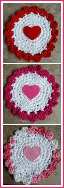 Valentine's Coasters by This Autoimmune Life valentines crochet coasters
