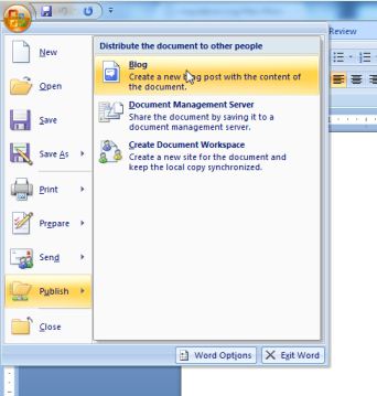 How to publish to your blog using Microsoft Word