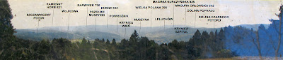 Krynica-Zdrój. Panorama z Góry Parkowej z kierunku południowym.