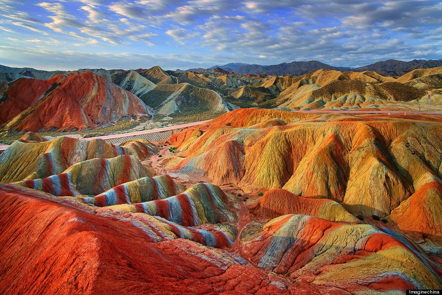 Rainbow Mountains In China's Danxia Landform Geological