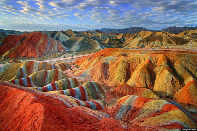 Rainbow Mountains In China's Danxia Landform Geological 
