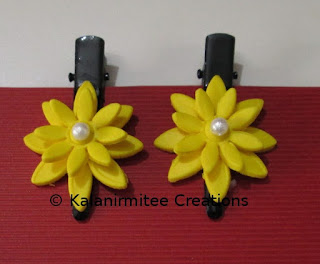 kalanirmitee: lamasa clay- clay flowers- hairclips