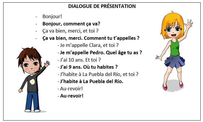 Big dialogue. Диалоги на французском для детей. Диалог на французском для начинающих. Диалог Приветствие на французском языке. Диалоги по французскому языку для начинающих.