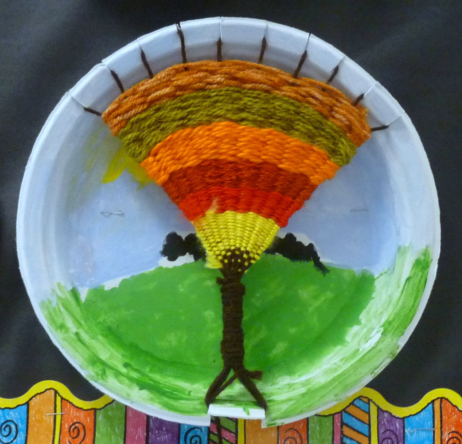 Art. Paper. Scissors. Glue! Paper Plate Tree Weavings