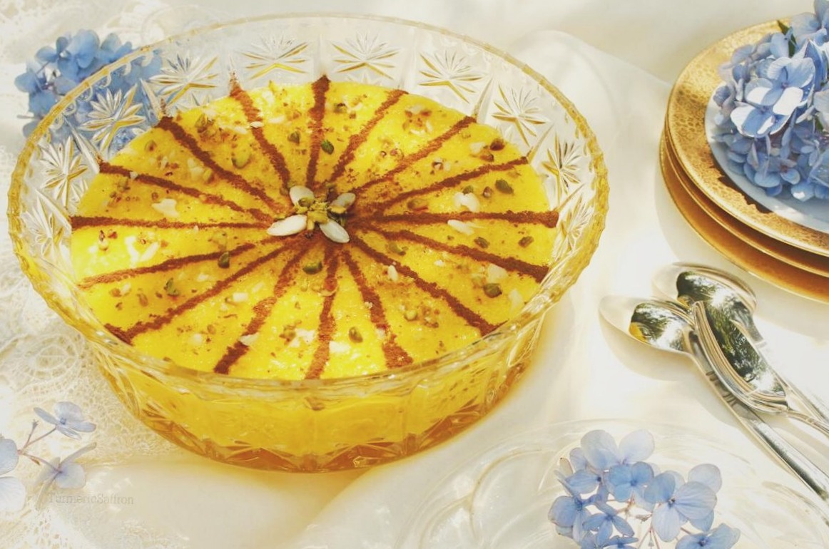Turmeric & Saffron Sholeh Zard Persian Saffron Rice Pudding