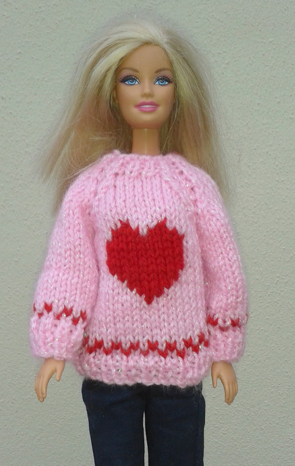 Linmary Knits Barbie Heart Sweater