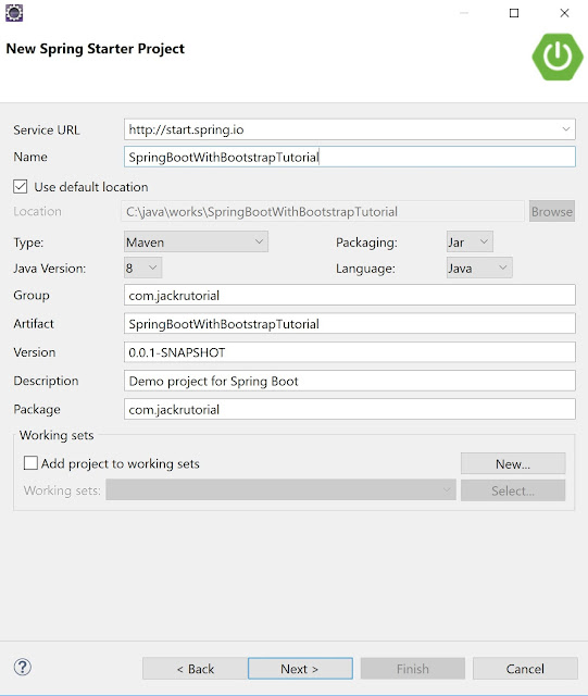 Spring Boot with Bootstrap Example using  Jars Learning to Write