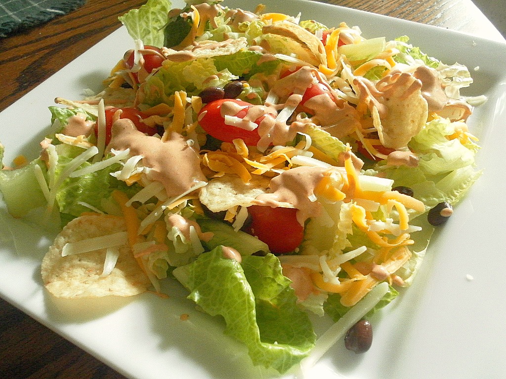 Cooking On A Budget Southwest Salad with Chipotle Dressing