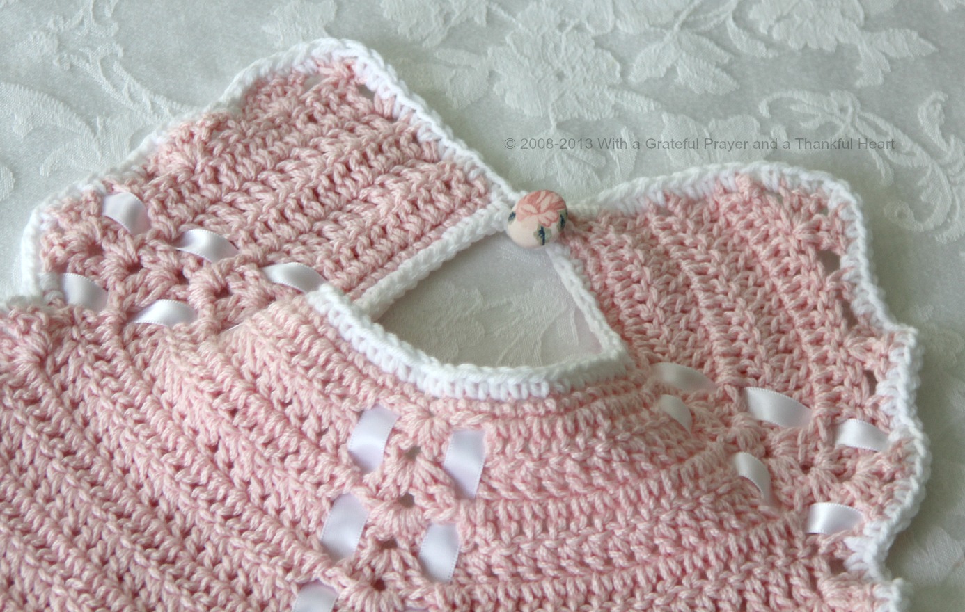 Crochet Baby Bib from Vintage Pattern | Grateful Prayer | Thankful Heart