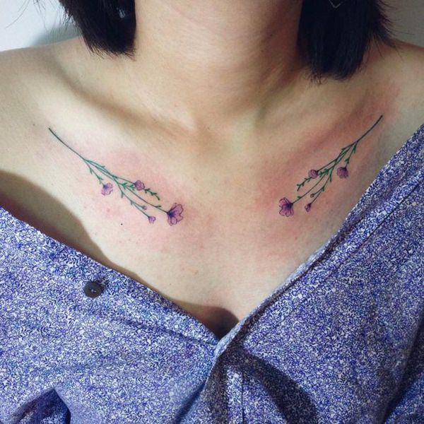 Tatuagens femininas na clavícula Tatuagens femininas na clavícula
