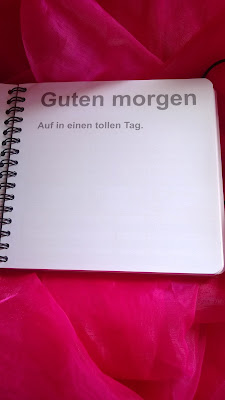 Begrüßung Guten morgen, auf in einen tollen tag habe ich als begrüßung stehen