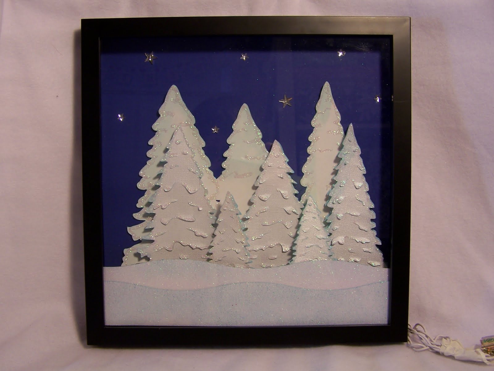 The Crafty Mermaid Light Up framed Winter Scene