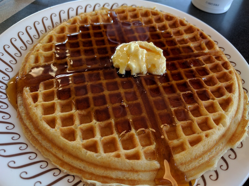 Pecan Waffle at the Waffle House in Columbia, Missouri