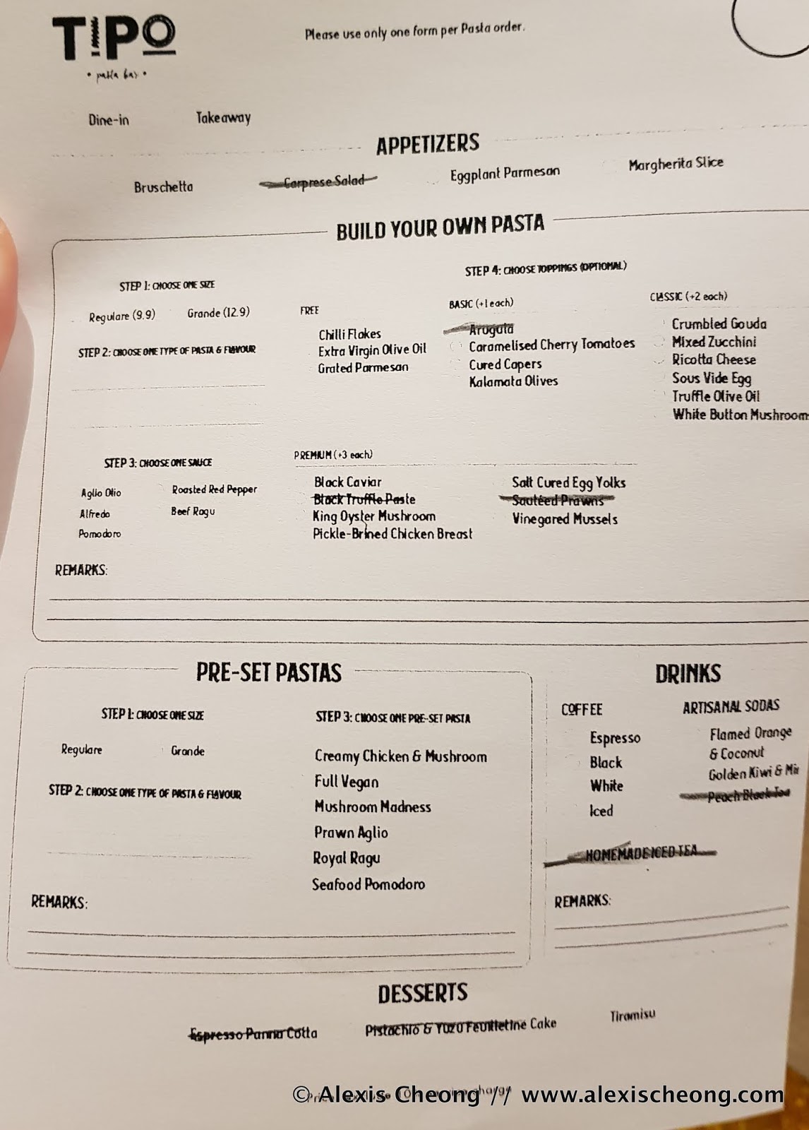 Food Review Tipo Pasta Bar at 785 North Bridge Rd, Singapore 198753