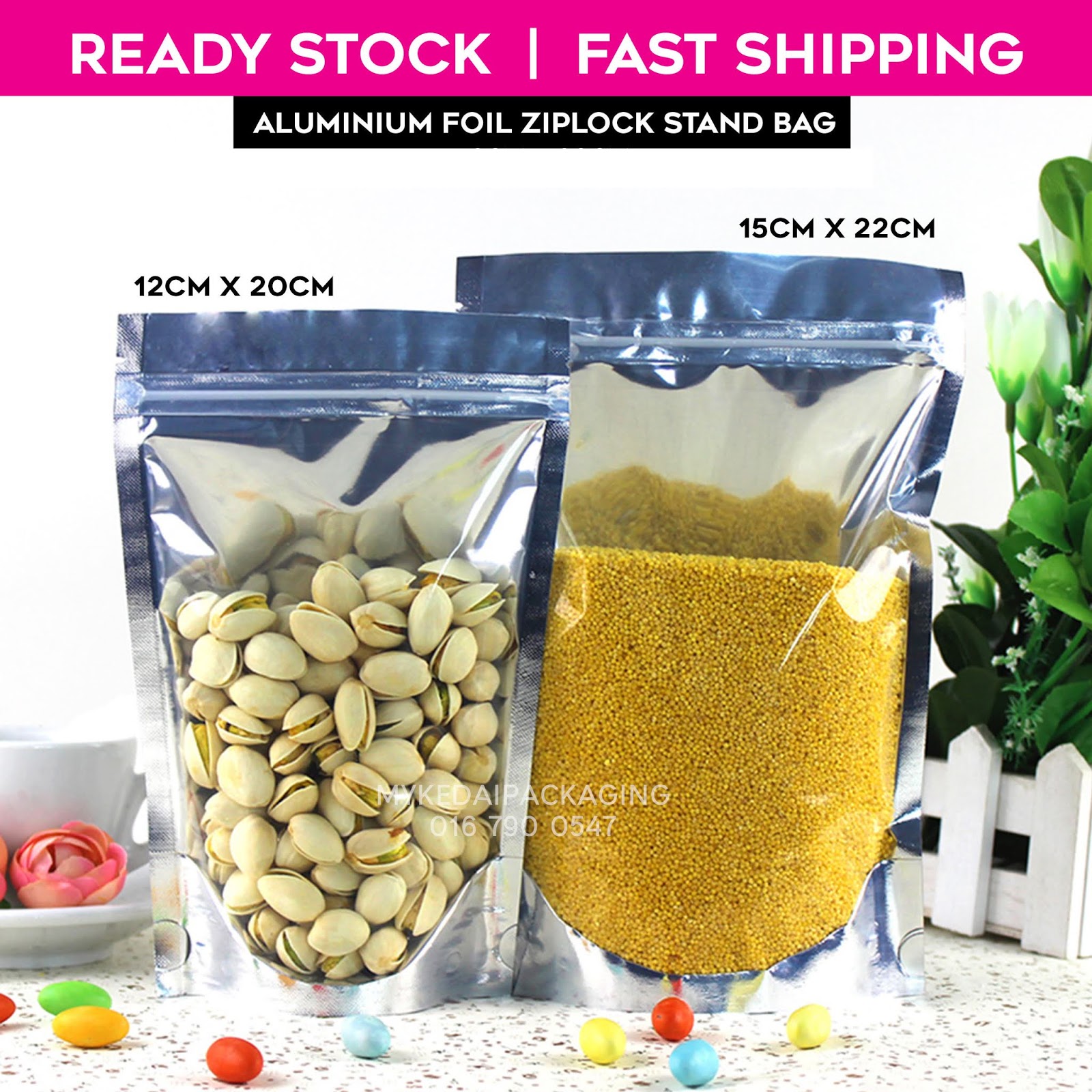 colourful somethings ALUMINIUM FOIL ZIPLOCK STAND BAG