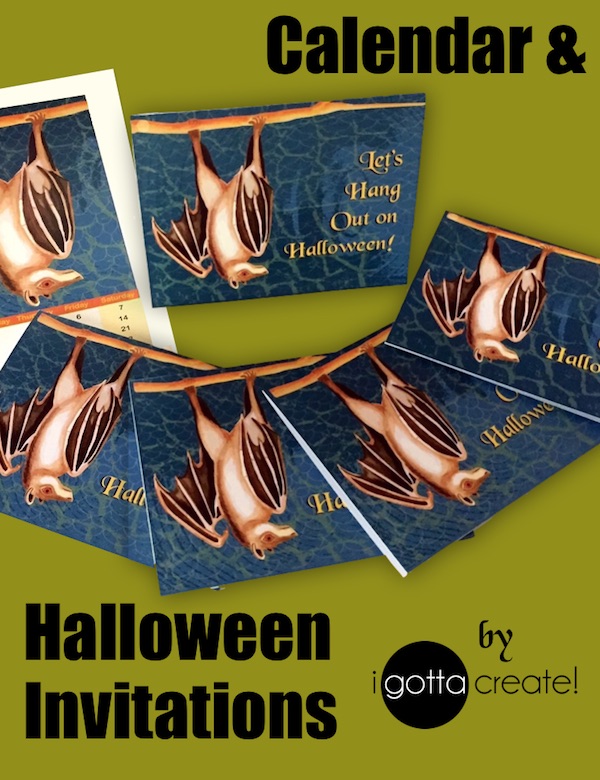 Mega Bat printable Halloween Party Invitations match my free printable calendar! | Visit I Gotta Create!