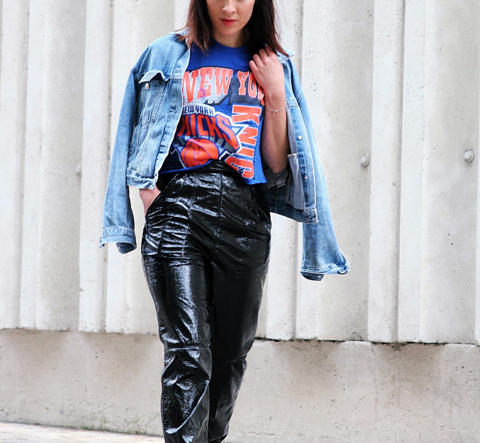 reebok , topshop, pantalon verni , look, tendance , printemps 2017