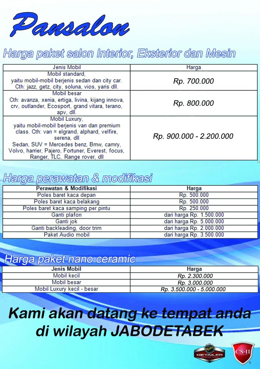 Daftar Harga Poles Mobil Dan Modifikasi