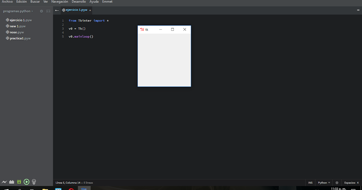 Ejercicios en python - IDE brackets
