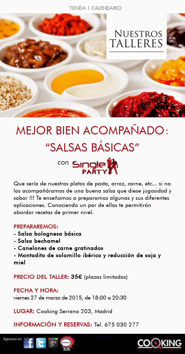 SALSAS BÁSICAS, CURSO DE COCINA EN COOKING THE KITCHEN COMPANY