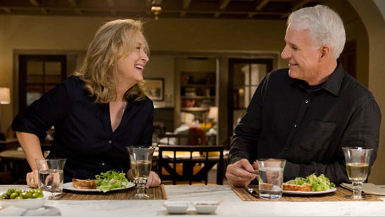 Meryl Streep and Steve Martin in It's Complicated movie kitchen