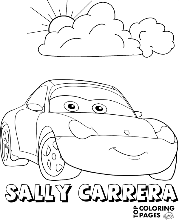 Tranh tô màu vương quốc xe hơi Sally carrera