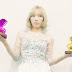 SNSD TaeYeon posed with their trophies from the 2016 Style Icon Asia