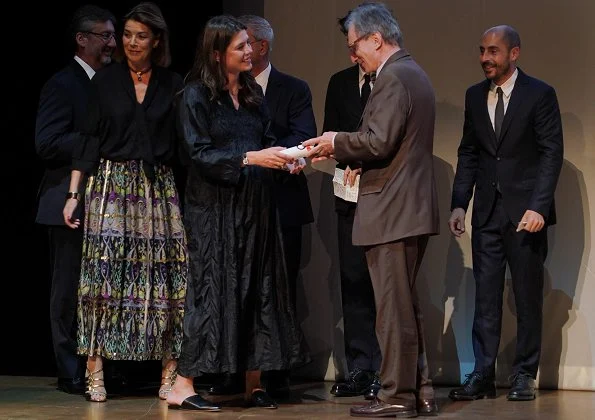 Princess Caroline of Hanover and Charlotte Casiraghi attended The Prince Pierre Foundation's 2018 award ceremony. Caroline's floral print skirt