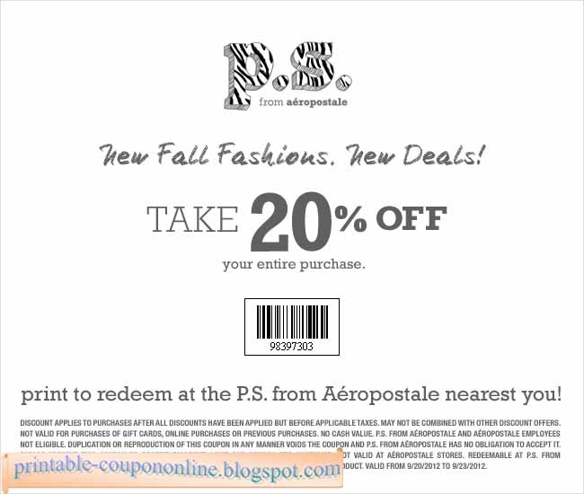 Free aeropostale coupons