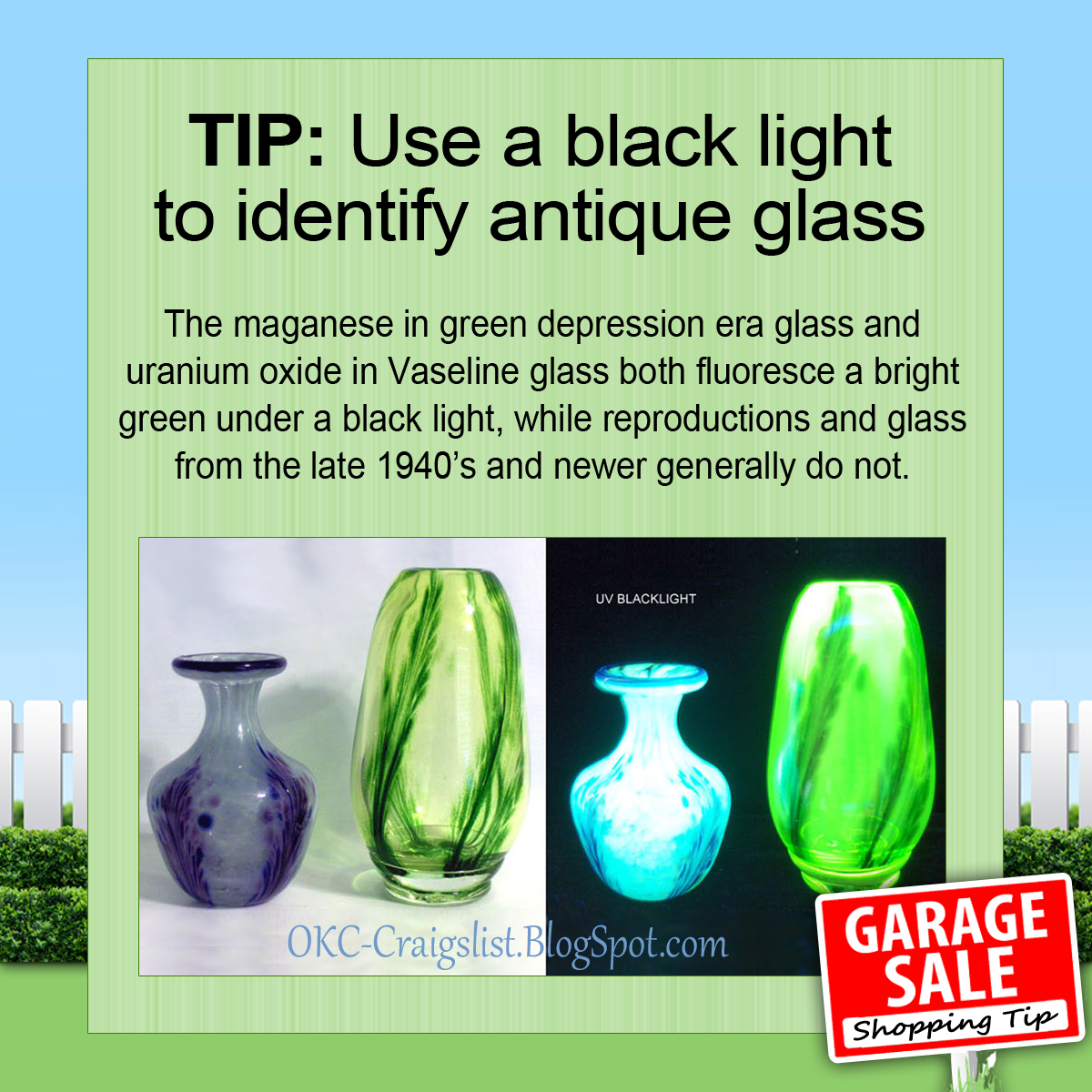Garage Sale Tip Use This To Identify Antique Glass Craigslist