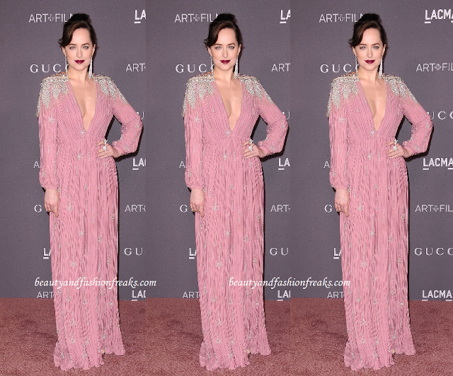 Dakota Johnson In gucci gown at LACMA Art + Film Awards