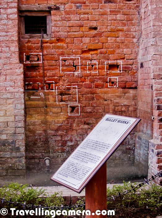 Not sure if you were able to make out anything out of the photograph shown above. This Photograph shows bullet marks on walls of Jallianwala bagh in Amritsar City of Punjab, India. The board in front has some details about Jallianwala Kand in Amritsar where lots of people were killed in this ground by British Army lead by Mr. Dier.