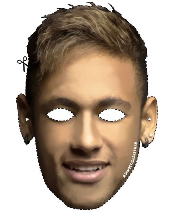 Máscara do Neymar para imprimir e recortar