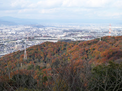 交野山 頂上からの眺め 山の紅葉