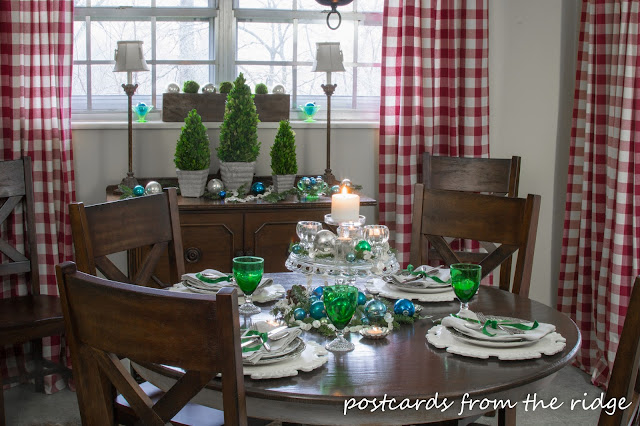 Holiday Tablescape Ideas using mostly vintage items.