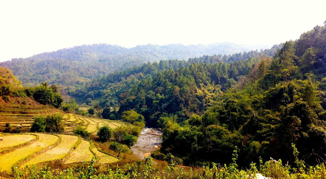 A small valley in North Thailand Motorbike riding in North Thailand