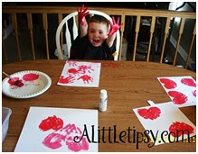 Toddlers love making easy handprint hearts