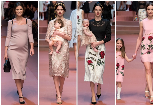 Dolce & Gabbana 2015 AW RTW Collection cf. Dolce & Gabbana 2015 AW Nude Silk Tulle Dress With Applique Roses