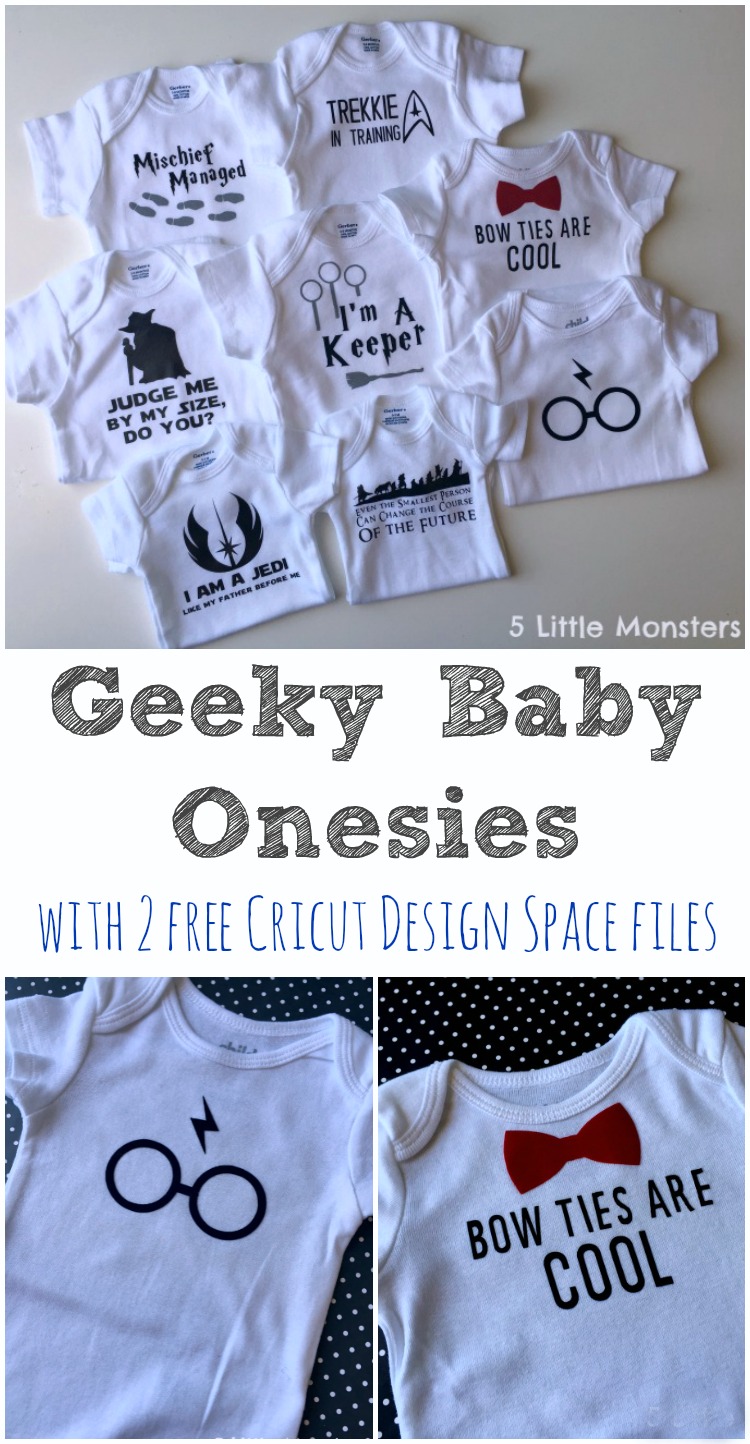 5 Little Monsters Geeky Baby Onesie Ideas Plus 2 Free Cut Files