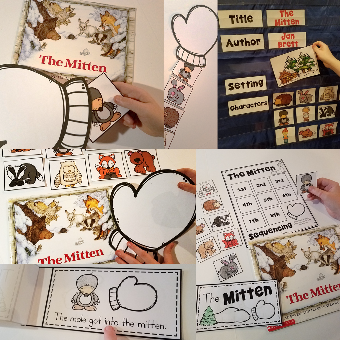 16 Literacy and Math Activities for the story,The Mitten, by Jan Brett