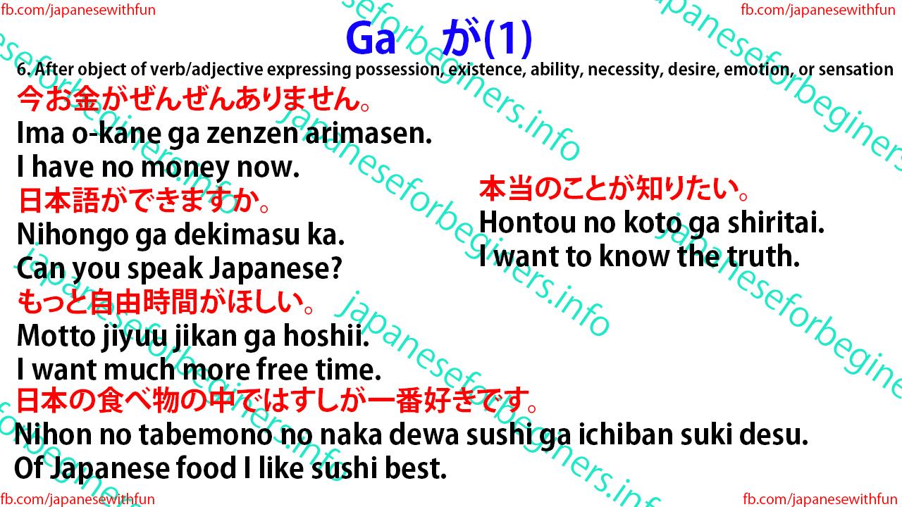 Ga が(1) Japanese For Beginners