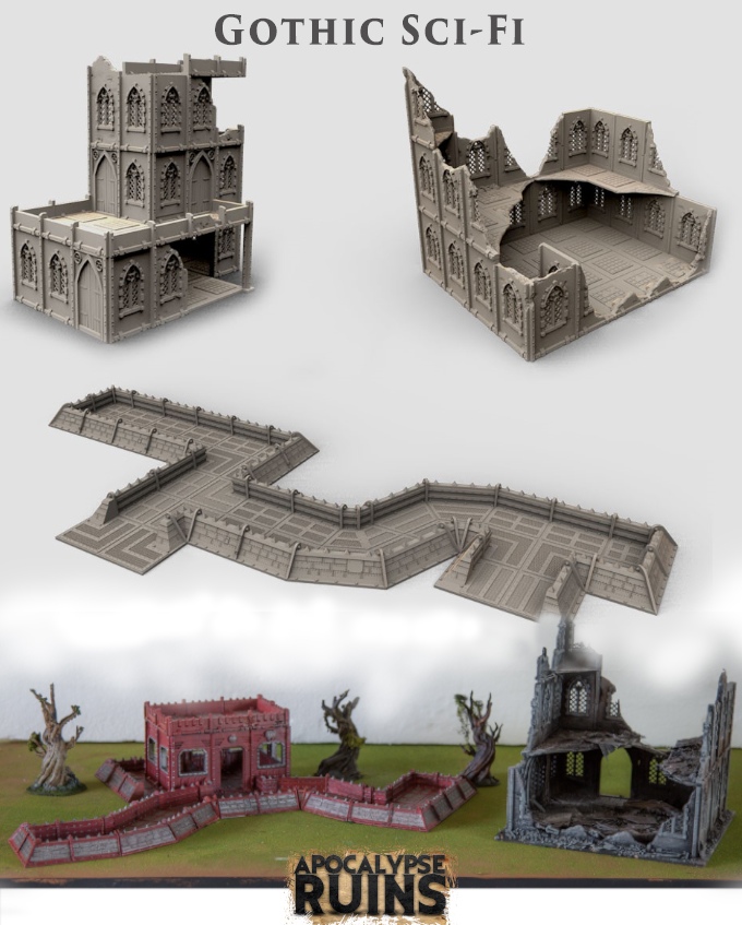 Wargame News and Terrain: Printable Scenery: Printable Scenery's Apocalypse Ruins Kickstarter