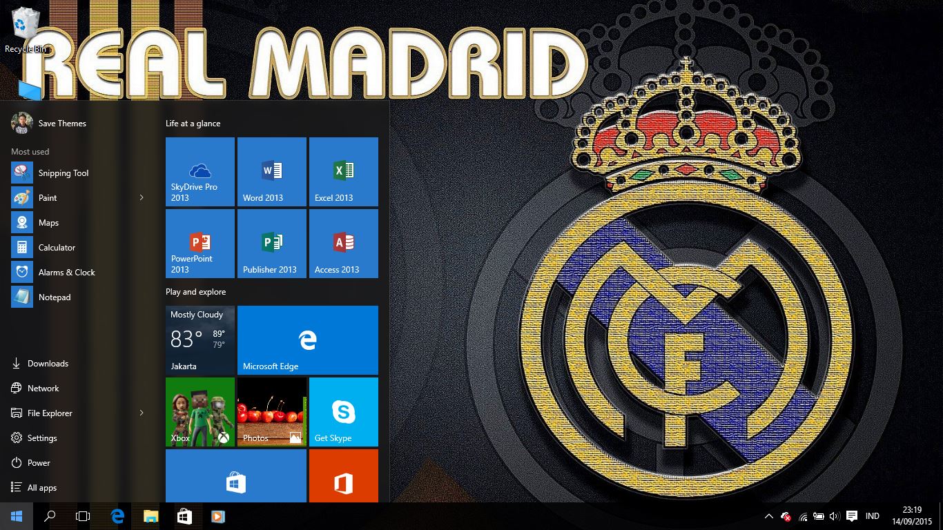 Real Madrid FC Logo Theme For Windows 7, 8 and 10 - Save Themes