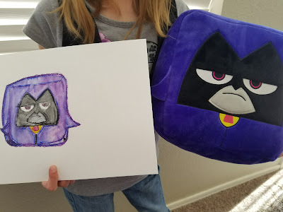 completed art project from Artistic Pursuits of Teen Titans pillow plushie