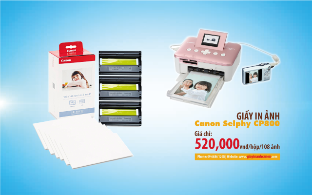 Phân phối giấy in ảnh Canon Selphy CP800 giá gốc giấy in ảnh canon selphy CP800