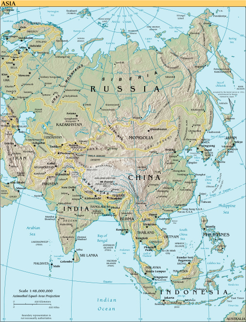 Asien Kontinent Karta | Sverige Stadskarta Geografi Plats