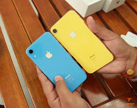 iphone, iphone mobiles, blue color, yellow color, mobile phones