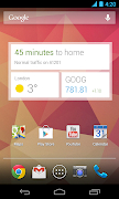 The new Google Now widget brings all your important Now cards to your home . (widget home)